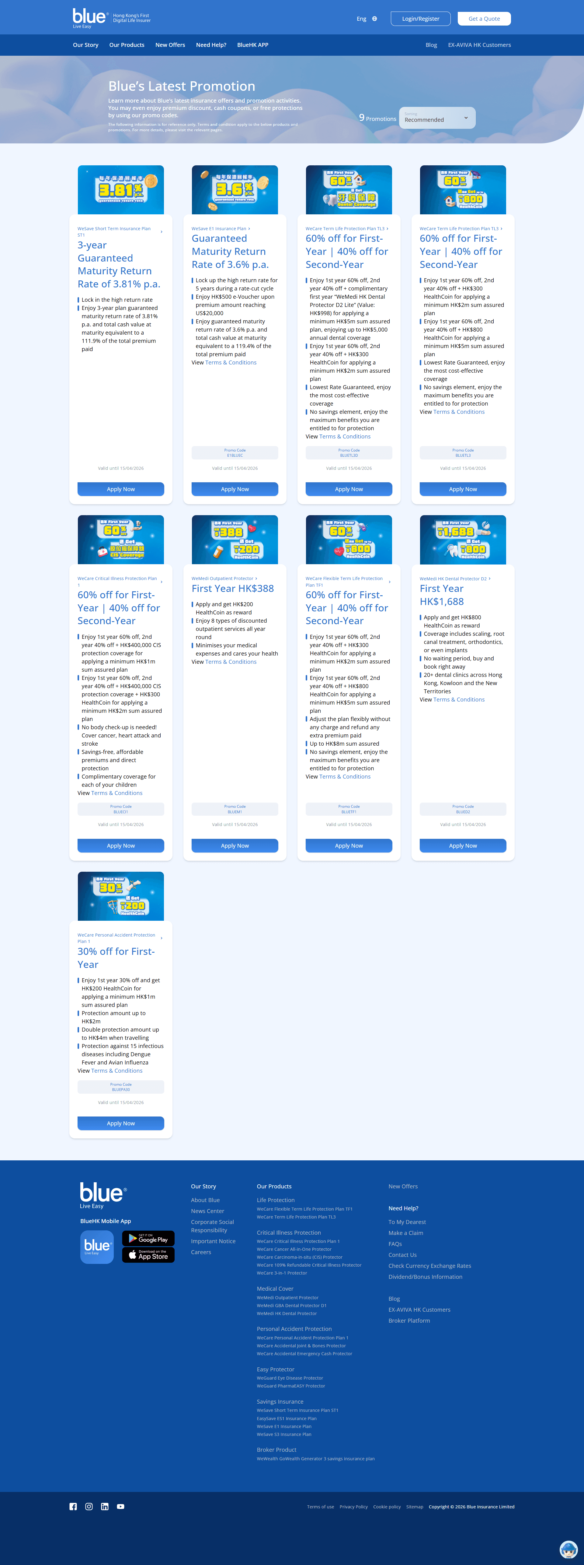 Blue Insurance digital campaign driving followers and signups